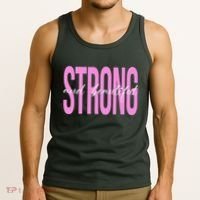 Strong And Beautiful Breast Cancer Awareness Tank Top thumb 3