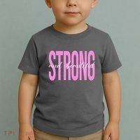 Strong And Beautiful Breast Cancer Awareness Toddler T-Shirt thumb 2
