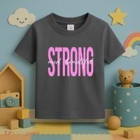 Strong And Beautiful Breast Cancer Awareness Toddler T-Shirt thumb 3