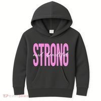 Strong And Beautiful Breast Cancer Awareness Kids Hoodie thumb 0
