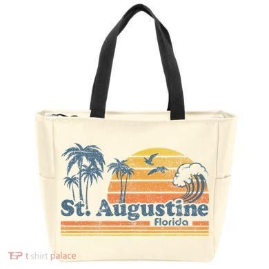 St Augustine Beach Florida Vintage Spring Break 70s Retro Tote Bag