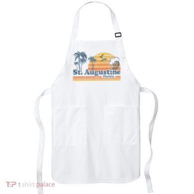 St Augustine Beach Florida Vintage Spring Break 70s Retro Apron