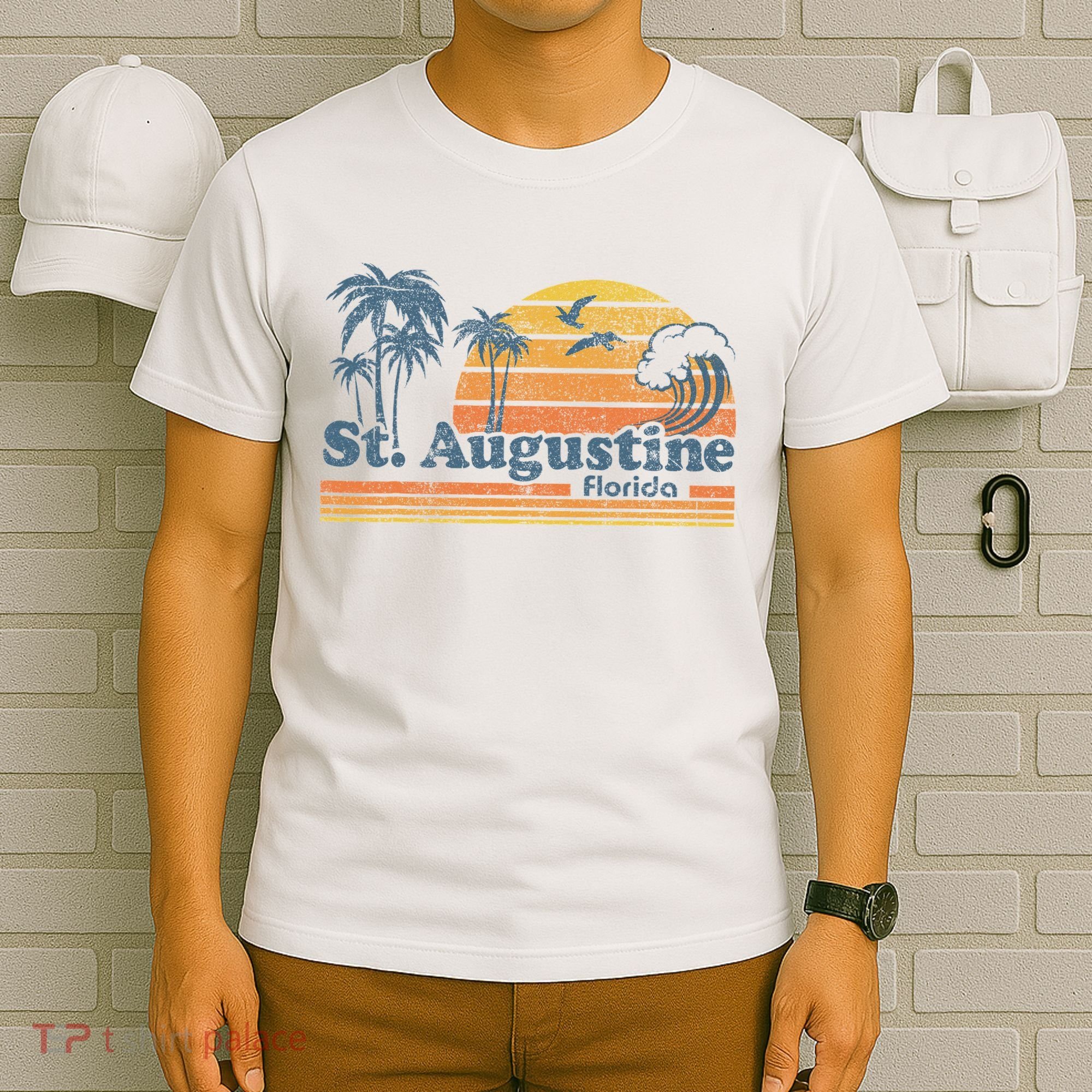 St Augustine Beach Florida Vintage Spring Break 70s Retro T-Shirt