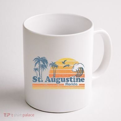 St Augustine Beach Florida Vintage Spring Break 70s Retro Coffee Mug back