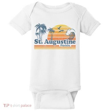St Augustine Beach Florida Vintage Spring Break 70s Retro Baby Bodysuit