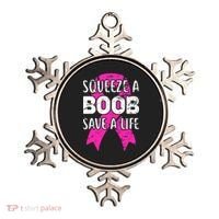 Squeeze A Boob Save A Life Breast Cancer Warrior Pink Ribbon Ornament thumb 0