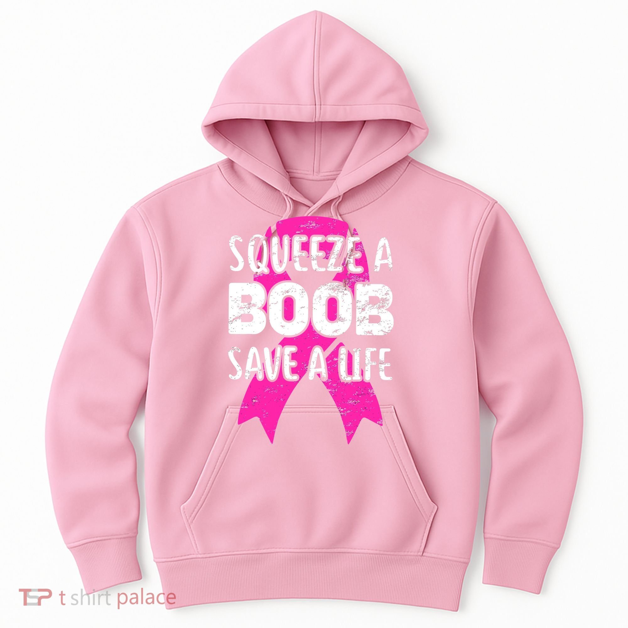 Squeeze A Boob Save A Life Breast Cancer Warrior Pink Ribbon Hoodie
