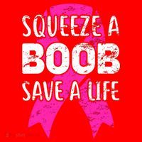Squeeze A Boob Save A Life Breast Cancer Warrior Pink Ribbon Santa Hat thumb 1