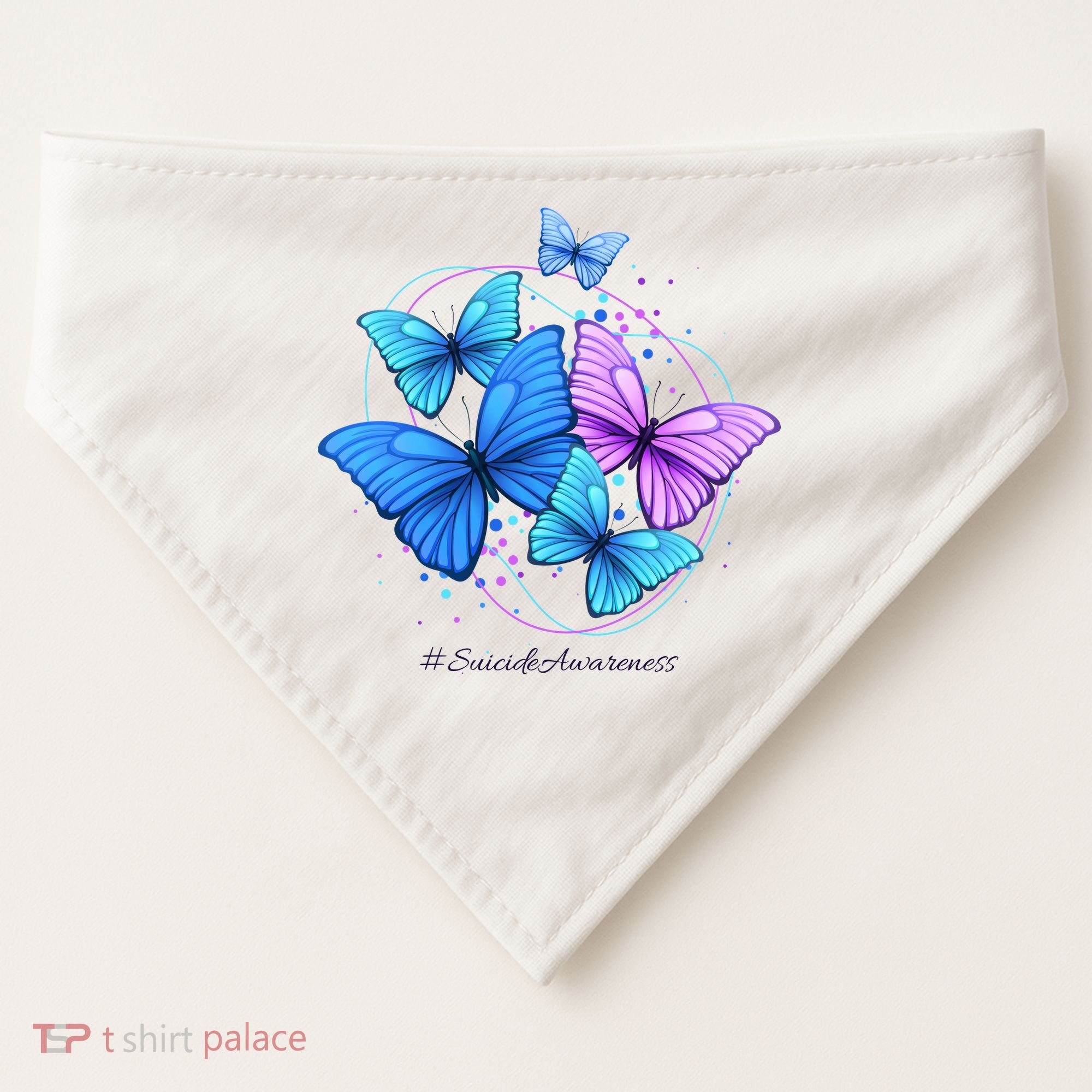 Suicide Awareness Butterfly USA-Made Doggie Bandana