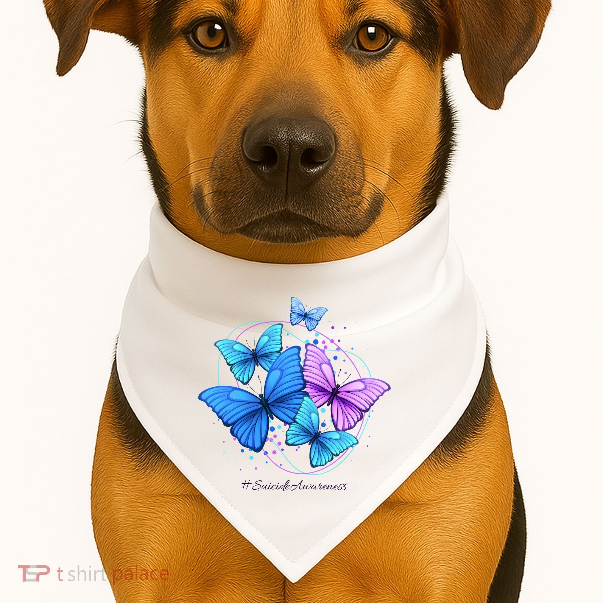 Suicide Awareness Butterfly USA-Made Doggie Bandana