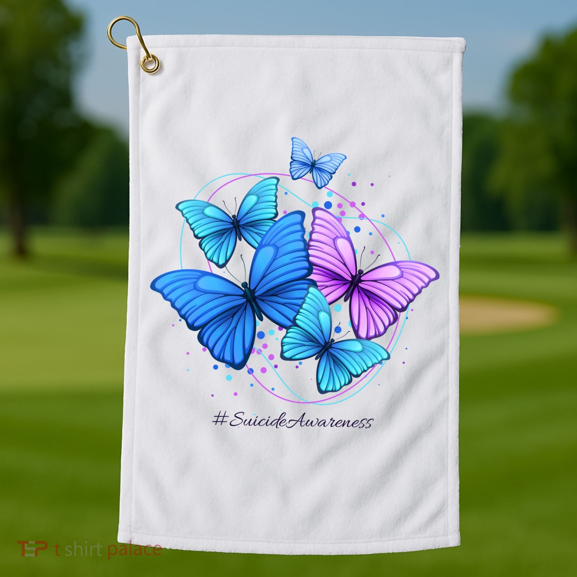 Suicide Awareness Butterfly Golf Towel