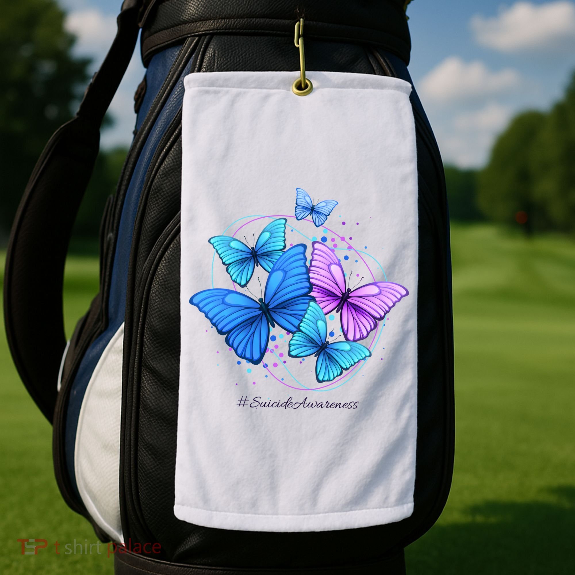 Suicide Awareness Butterfly Golf Towel