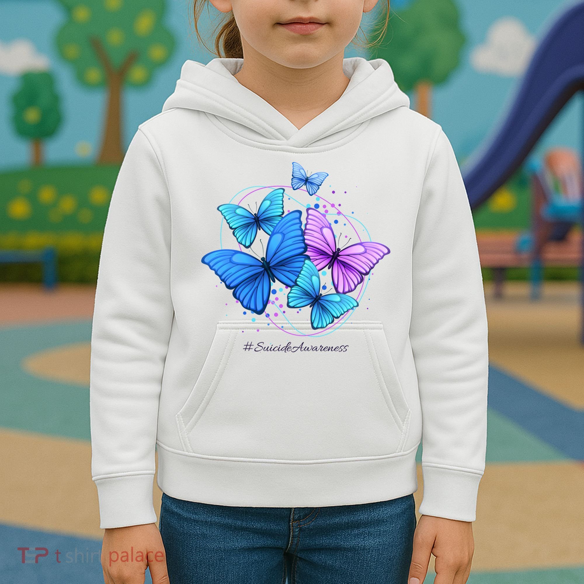 Suicide Awareness Butterfly Kids Hoodie