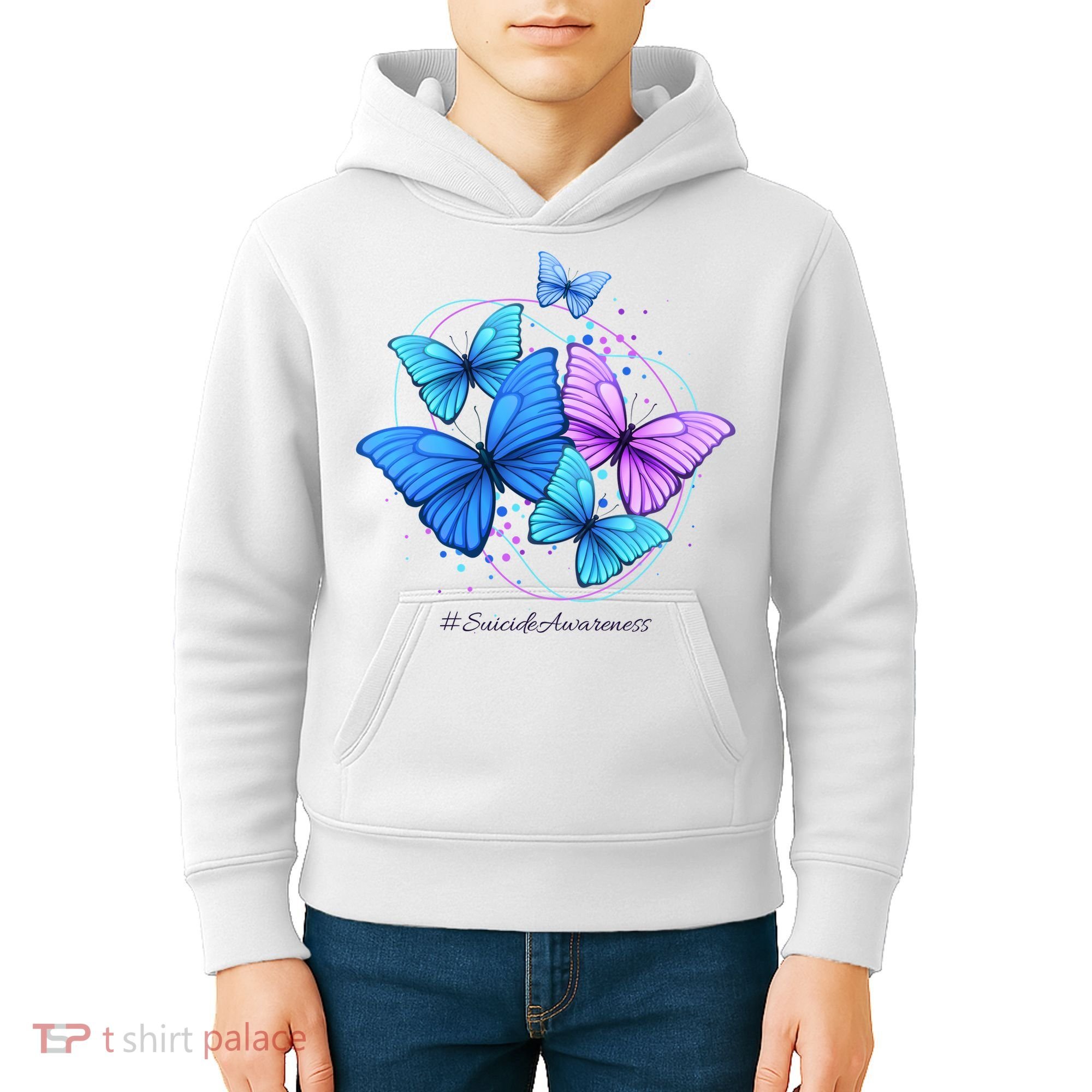 Suicide Awareness Butterfly Kids Hoodie
