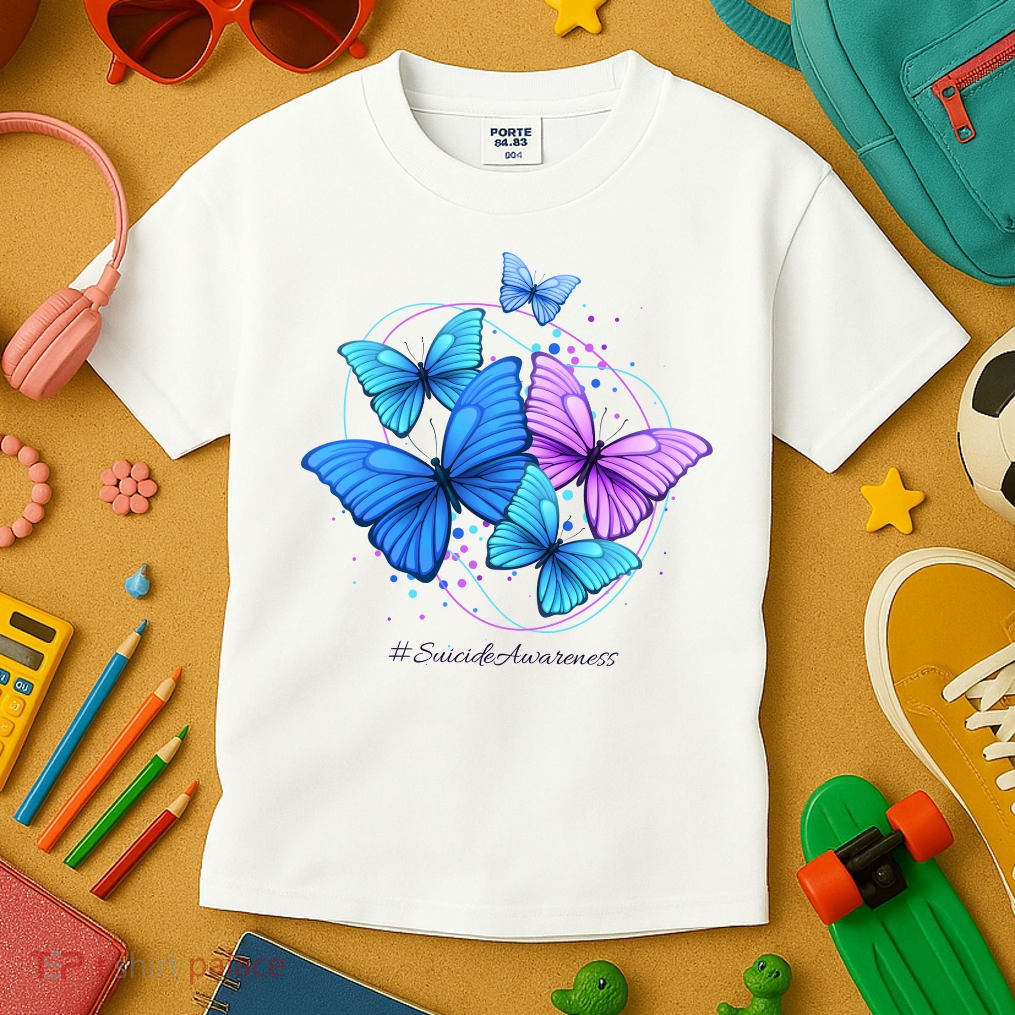 Suicide Awareness Butterfly Kids T-Shirt