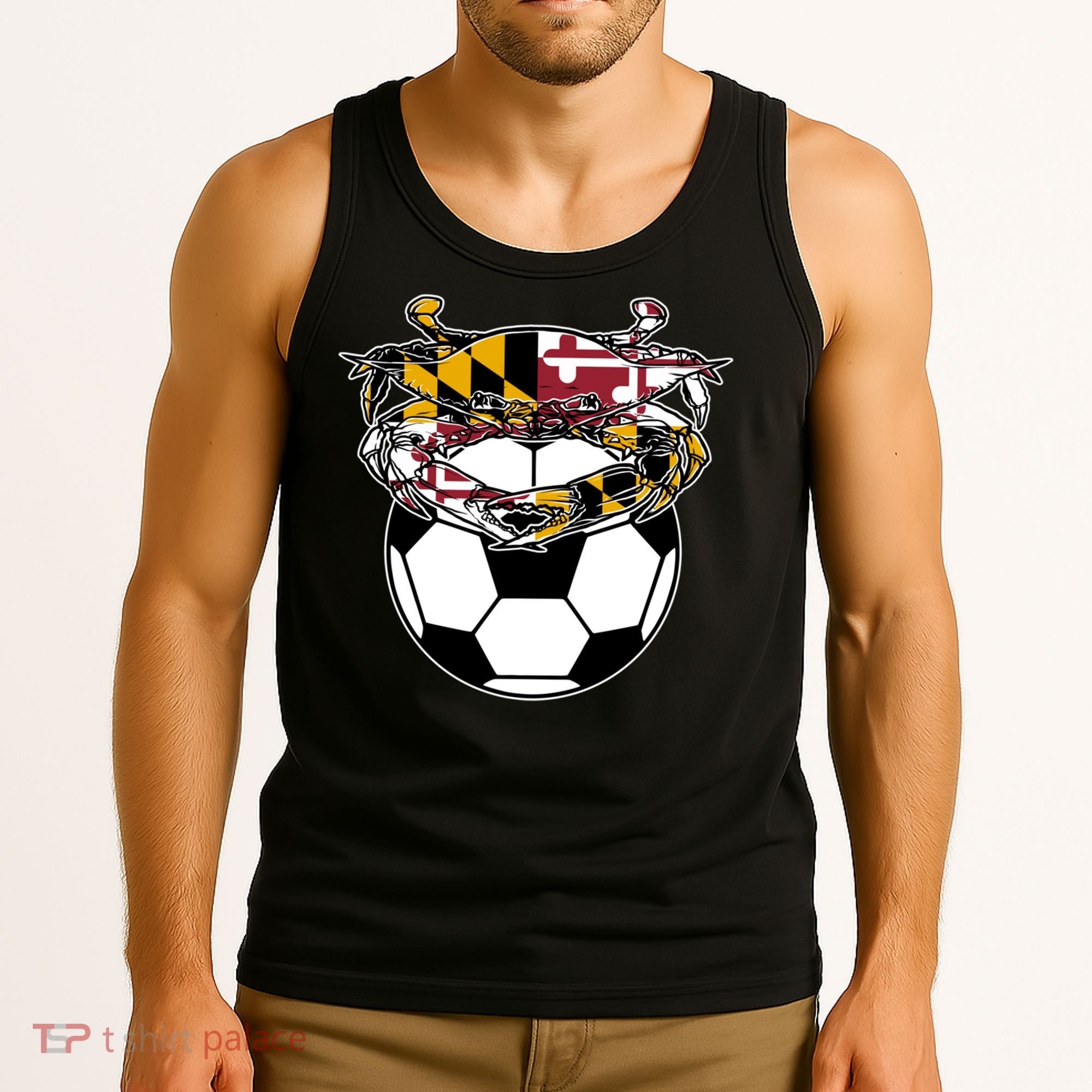 Soccer And Blue Crab Cute Gift Tank Top