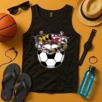 Soccer And Blue Crab Cute Gift Tank Top thumb 4