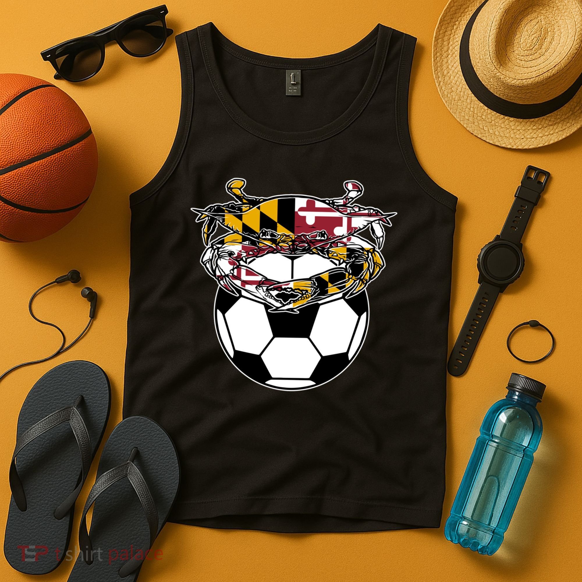 Soccer And Blue Crab Cute Gift Tank Top