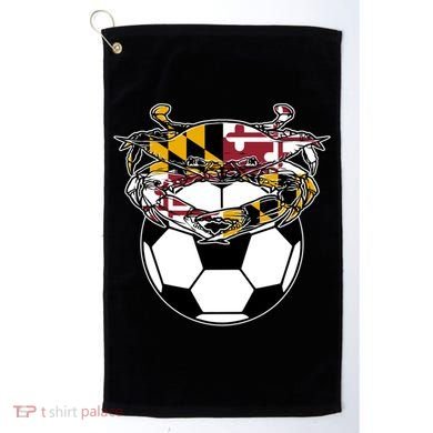Soccer And Blue Crab Cute Gift Golf Towel
