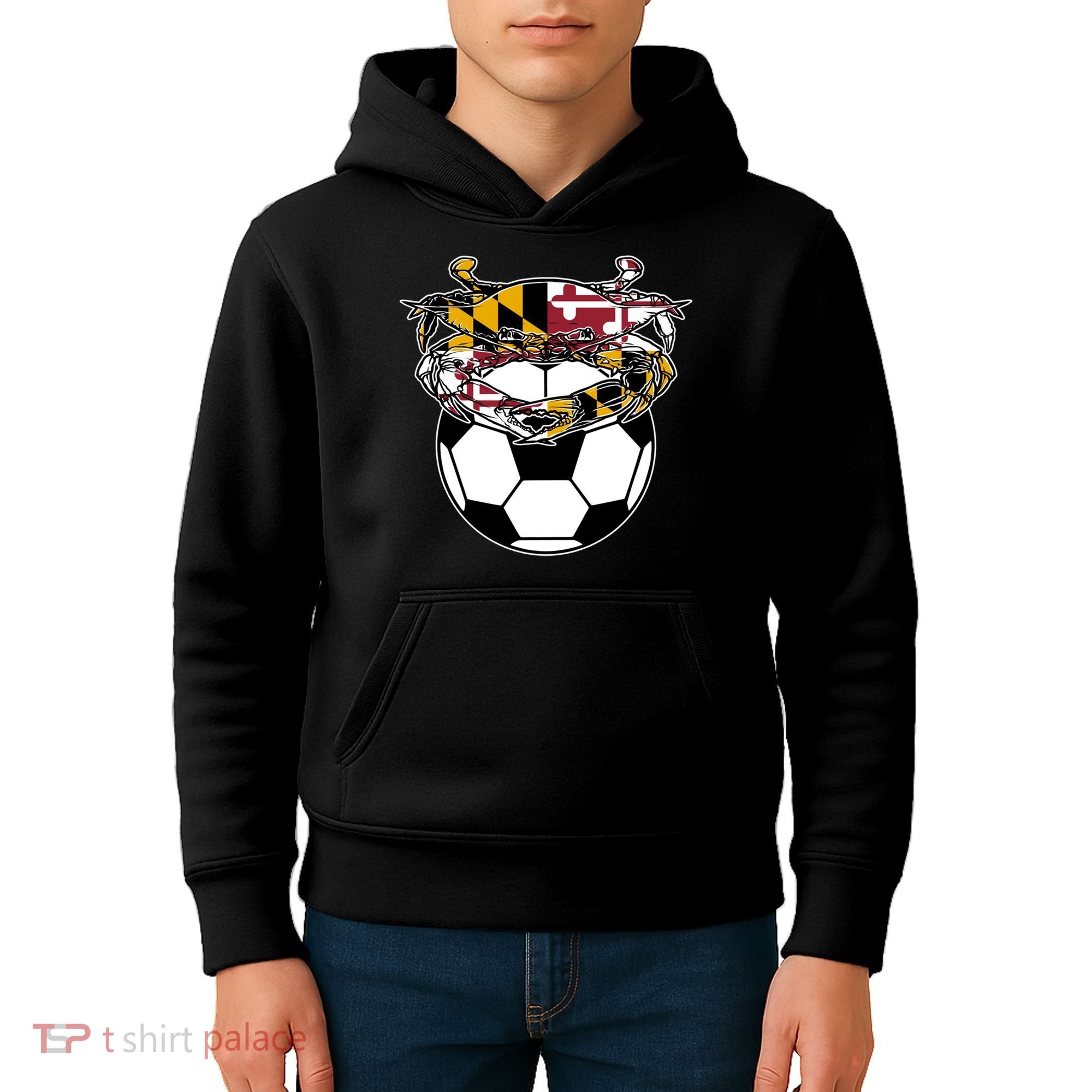 Soccer And Blue Crab Cute Gift Kids Hoodie