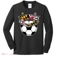 Soccer And Blue Crab Cute Gift Kids Long Sleeve Shirt thumb 0