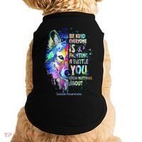 Suicide Awareness Be Kind Everyone Is Fighting A Battle Wolf Doggie Tank thumb 0
