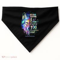 Suicide Awareness Be Kind Everyone Is Fighting A Battle Wolf USA-Made Doggie Bandana thumb 0