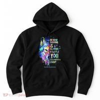 Suicide Awareness Be Kind Everyone Is Fighting A Battle Wolf Hoodie thumb 0