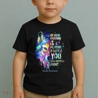 Suicide Awareness Be Kind Everyone Is Fighting A Battle Wolf Toddler T-Shirt thumb 2