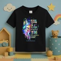 Suicide Awareness Be Kind Everyone Is Fighting A Battle Wolf Toddler T-Shirt thumb 3