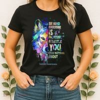 Suicide Awareness Be Kind Everyone Is Fighting A Battle Wolf Women's T-Shirt thumb 2