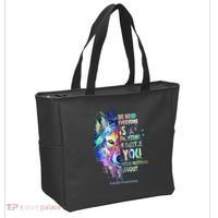 Suicide Awareness Be Kind Everyone Is Fighting A Battle Wolf Tote Bag thumb 2