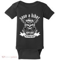 Save A Biker Open Your Fucking Eyes For Motorcycle Lovers Baby Bodysuit thumb 0