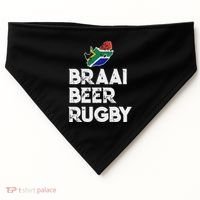 South African Braai Beer Rugby Flag Patriotic USA-Made Doggie Bandana thumb 0