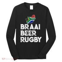 South African Braai Beer Rugby Flag Patriotic Long Sleeve Shirt thumb 0