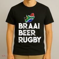 South African Braai Beer Rugby Flag Patriotic T-Shirt thumb 3