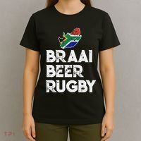 South African Braai Beer Rugby Flag Patriotic T-Shirt thumb 4