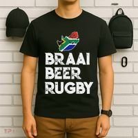 South African Braai Beer Rugby Flag Patriotic T-Shirt thumb 6