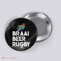 South African Braai Beer Rugby Flag Patriotic Button thumb 0
