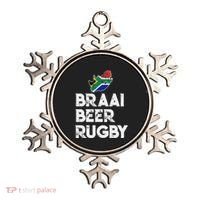 South African Braai Beer Rugby Flag Patriotic Ornament thumb 0