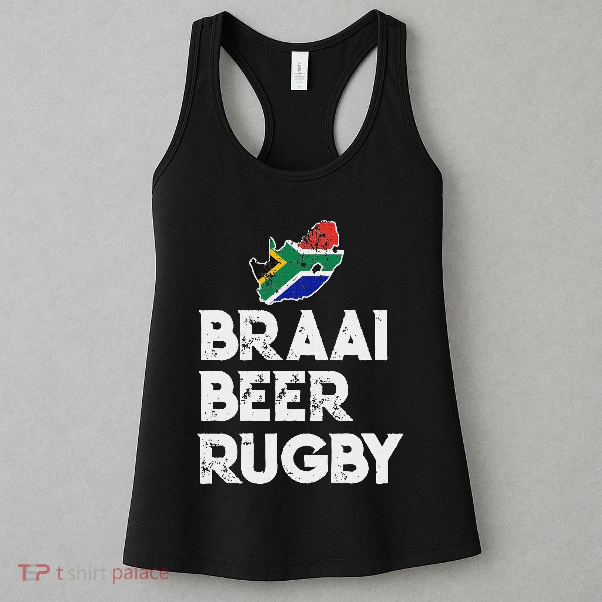 South African Braai Beer Rugby Flag Patriotic Women's Tank Top