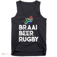 South African Braai Beer Rugby Flag Patriotic Tank Top thumb 0