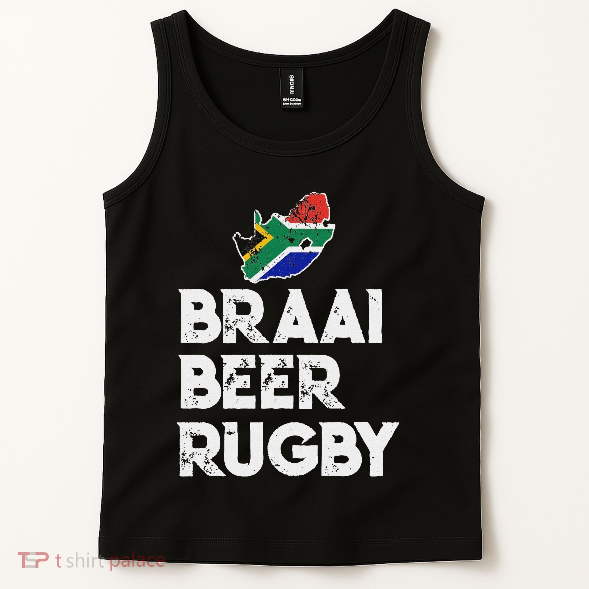 South African Braai Beer Rugby Flag Patriotic Tank Top