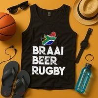 South African Braai Beer Rugby Flag Patriotic Tank Top thumb 4
