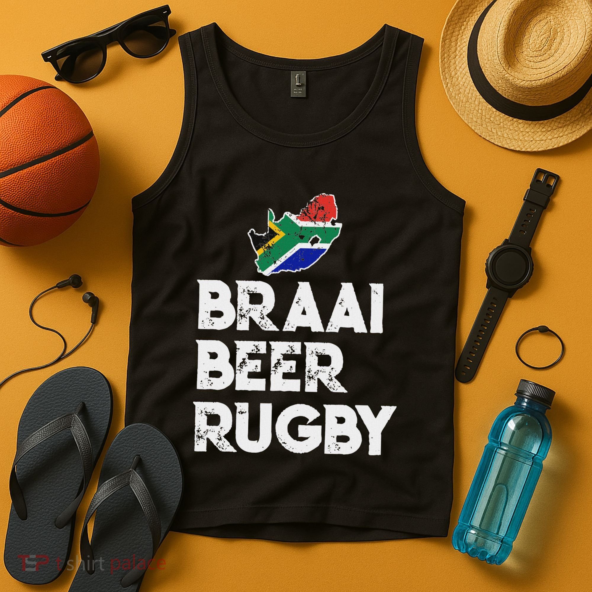 South African Braai Beer Rugby Flag Patriotic Tank Top