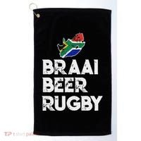 South African Braai Beer Rugby Flag Patriotic Golf Towel thumb 0