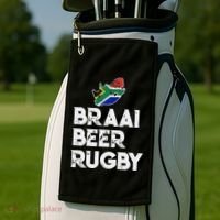 South African Braai Beer Rugby Flag Patriotic Golf Towel thumb 2