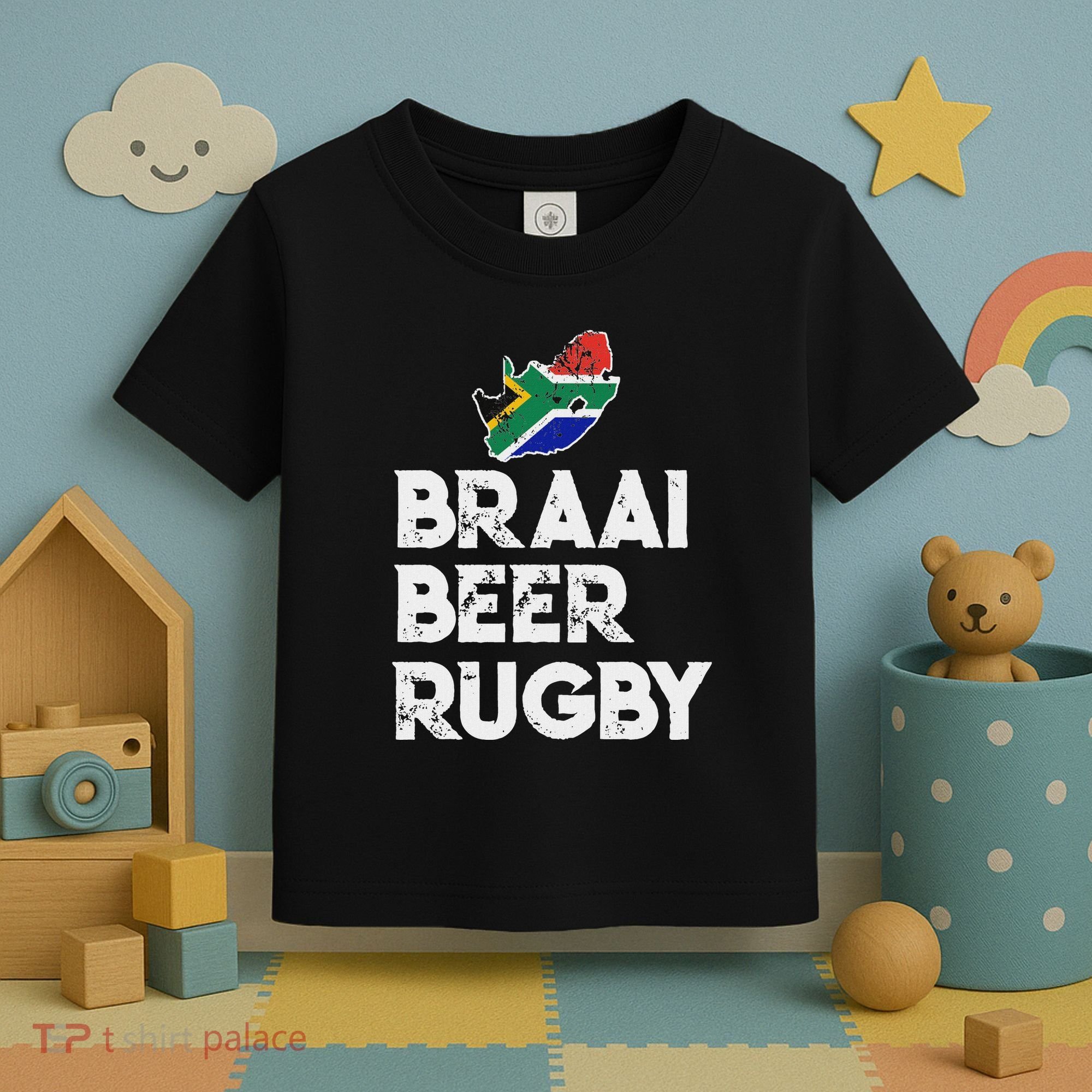 South African Braai Beer Rugby Flag Patriotic Toddler T-Shirt