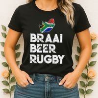 South African Braai Beer Rugby Flag Patriotic Women's T-Shirt thumb 2