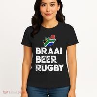 South African Braai Beer Rugby Flag Patriotic Women's T-Shirt thumb 4